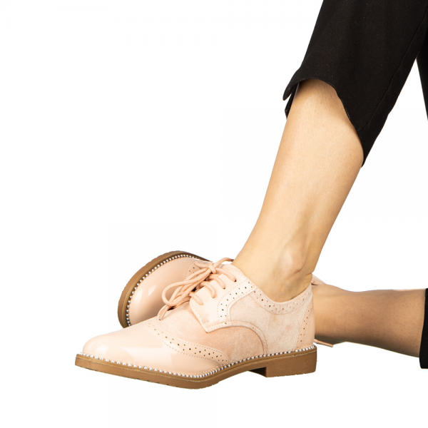 Γυναικεία casual παπούτσια  από οικολογικό δέρμα ροζ Bergo, 6 - Kalapod.gr